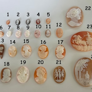 Victorian Era to 1900&#39;s Carved Shell Cameo,Mother of Pearl Gem. Natural Gemstones Findings Jewelry Making Supply Stones Choose Variety