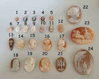 Victorian Era to 1900&#39;s Carved Shell Cameo,Mother of Pearl Gem. Natural Gemstones Findings Jewelry Making Supply Stones Choose Variety