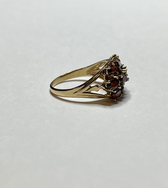 Vintage 10k Yellow gold Natural Garnet Detailed C… - image 7