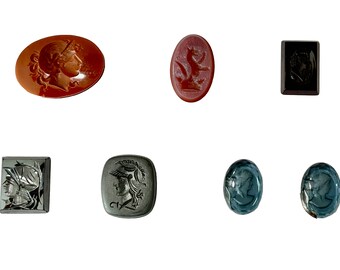 Antique hand carved Intaglio Cameos- Repurposed Gem Findings Jewelry Making Supply Stones Choose Variety