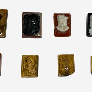 Antique hand carved Roman Soldier Cameos - Repurposed Gem Findings Jewelry Making Supply Stones Choose Variety