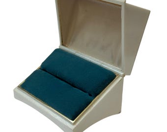 Creme & Gold Celluloid Ring Box: Antique Art Deco Sammlerstück