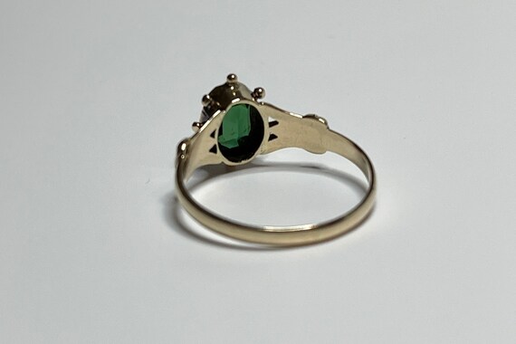 Created Green Tourmaline - 10K Victorian Era Rose… - image 9