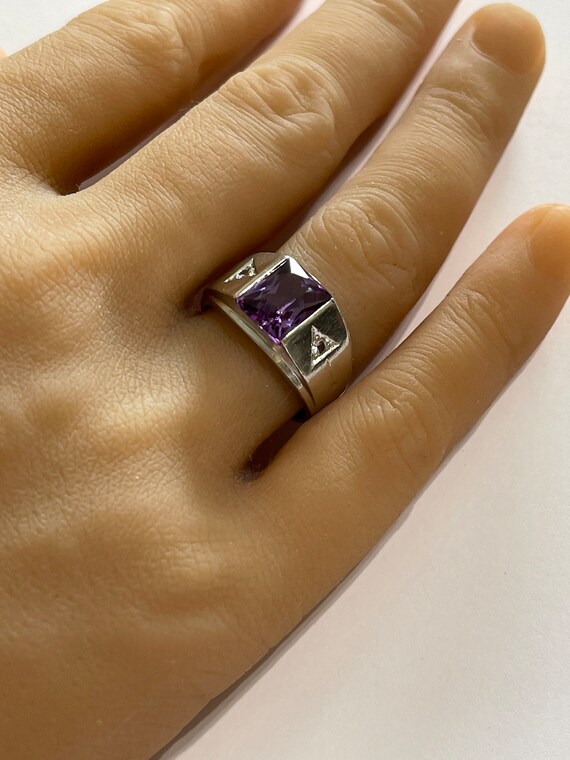 Created Color Change Sapphire Ring - Mid Century … - image 6