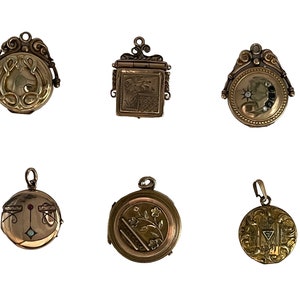 Antique Gold Filled Locket Pendant: Victorian Edwardian Pocket Watch Accessory