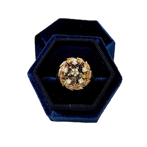 Antique OES Diamond Ring: 14k Gold Order of the Eastern Star, Size 8.5