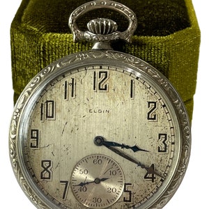 Elgin 12s Pocket Watch- Art Deco Era 14k Gold Filled Philadelphia Watch Co. Case - Fine Antique Jewelry