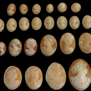 Antique & Vintage Carved Shell Cameo Jewelry Making Supply Stones Choose Variety