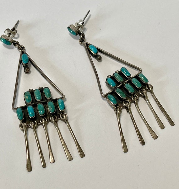 Native American turquoise sterling silver dangle d