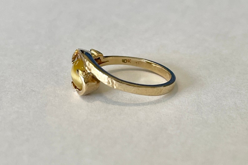 Cat's Eye Chrysoberyl Diamond Ring Vintage 10k Gold | Etsy