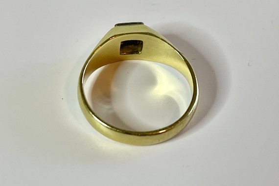 Genuine Diamond Ring - Retro 14k Yellow Gold Sing… - image 7