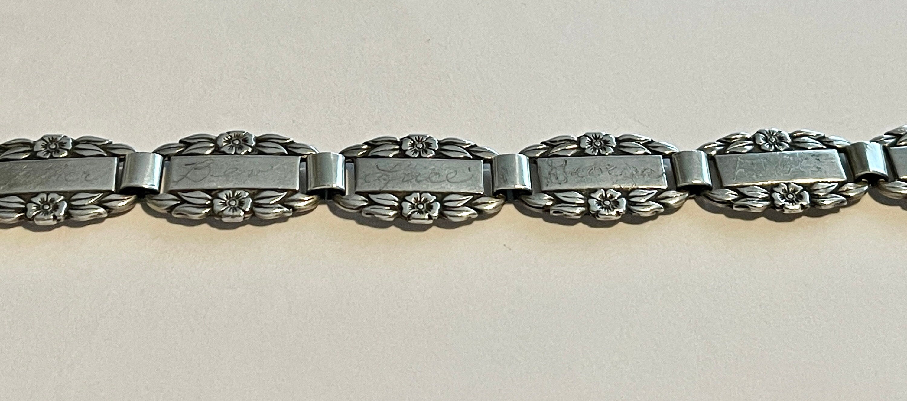 Forget Me Not Bracelet - Retro Sterling Silver Flower Forget Me Not Bracelet - Retro Sterling Silver Flower