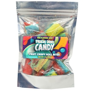 Freeze Dried Candy Fruit Crispy Roll Bites Variety Pack – Crunch Candy Treats – Space Theme Party Favor Gift, 2 oz
