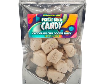 Freeze Dried Candy: Chocolate Chip Cookie Taffy Crunch (2 oz)