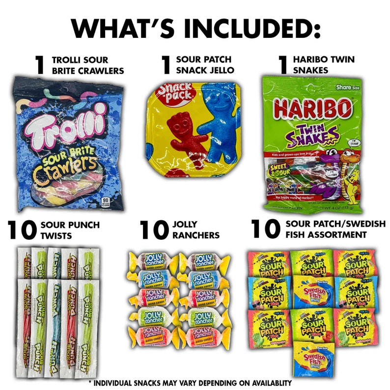 Sweet and Sour Candy Care Package Thinking of You 45 Count Etsy