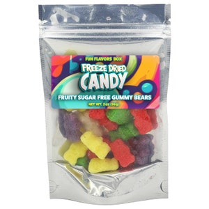 Freeze Dried Candy Fruity Sugar Free Gummy Bear Variety Pack Crunch Treats, 2 oz