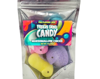 Freeze Dried Candy Marshmallow Chicks, Unique, Exotic Crunch Snack Treats, Easter Party Favor Gift Idea, 1 oz