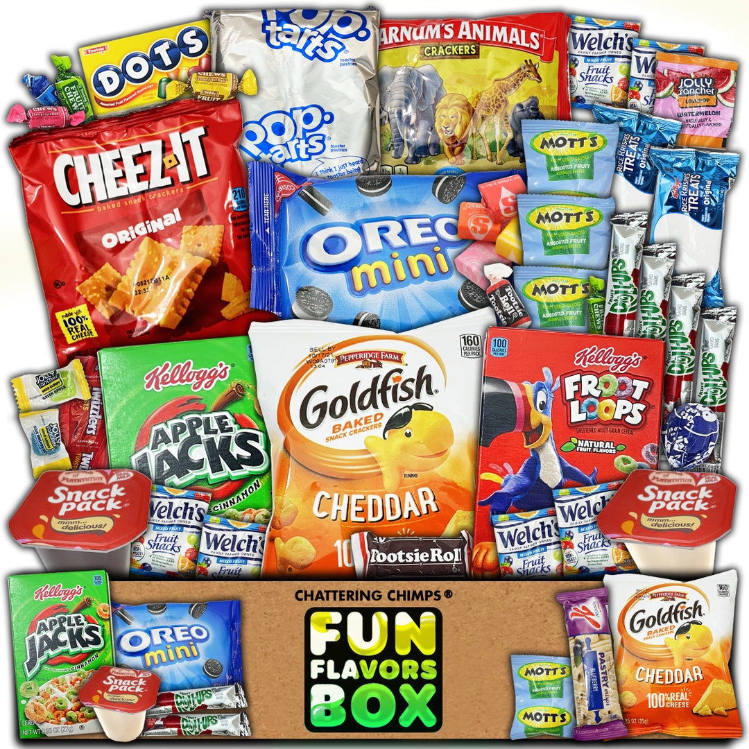 Snacks Variety Pack for Adults- Gift Basket Snack Box- Birthday Gifts for  Men and Women- Food Sampler Care Package for School, College, Office, Kids