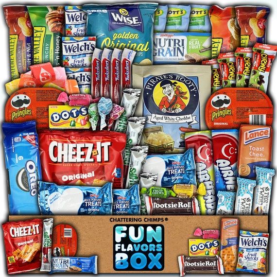 Snacks Variety Pack for Adults- Gift Basket Snack Box- Birthday Gifts for  Men and Women- Food Sampler Care Package for School, College, Office, Kids