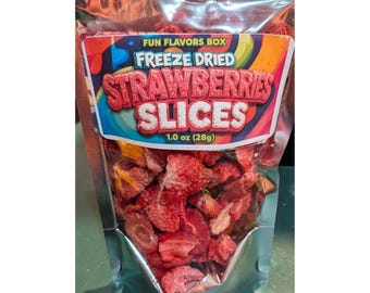 Morangos Liofilizados Crocantes, Frutas Deliciosas e Saudáveis, Ingrediente Único, 28g (1 oz)