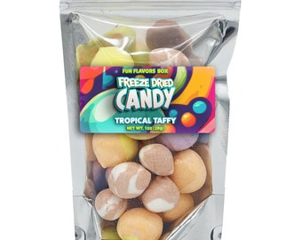 Balas de caramelo tropicais liofilizadas: lanche crocante de comida espacial