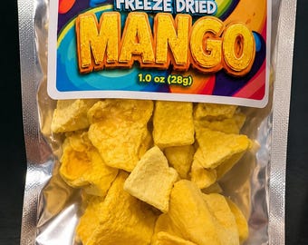 Manga Liofilizada, Snack de Frutas Crocante e Tropical Saudável, Vegano, com um Único Ingrediente, 28g
