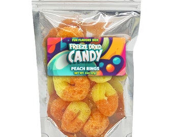 Freeze Dried Candy Peach Rings Crispy Treats, 2 oz