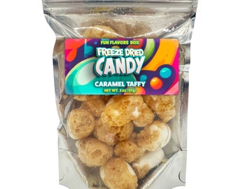 Caramelo Taffy Liofilizado: Doces Crocantes, 2oz
