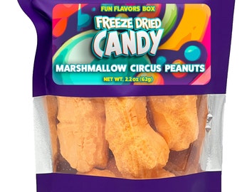 Freeze Dried Candy Marshmallow Circus Peanuts Crunchy Treats Unique Snack 2.2 oz