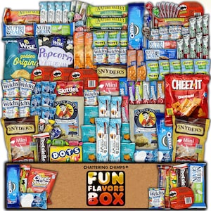 Ultimate Snack Gift Box Variety Pack 120 Count Personalized Lunchbox Snacks Party Snacks College Military Office Get Well Care Package