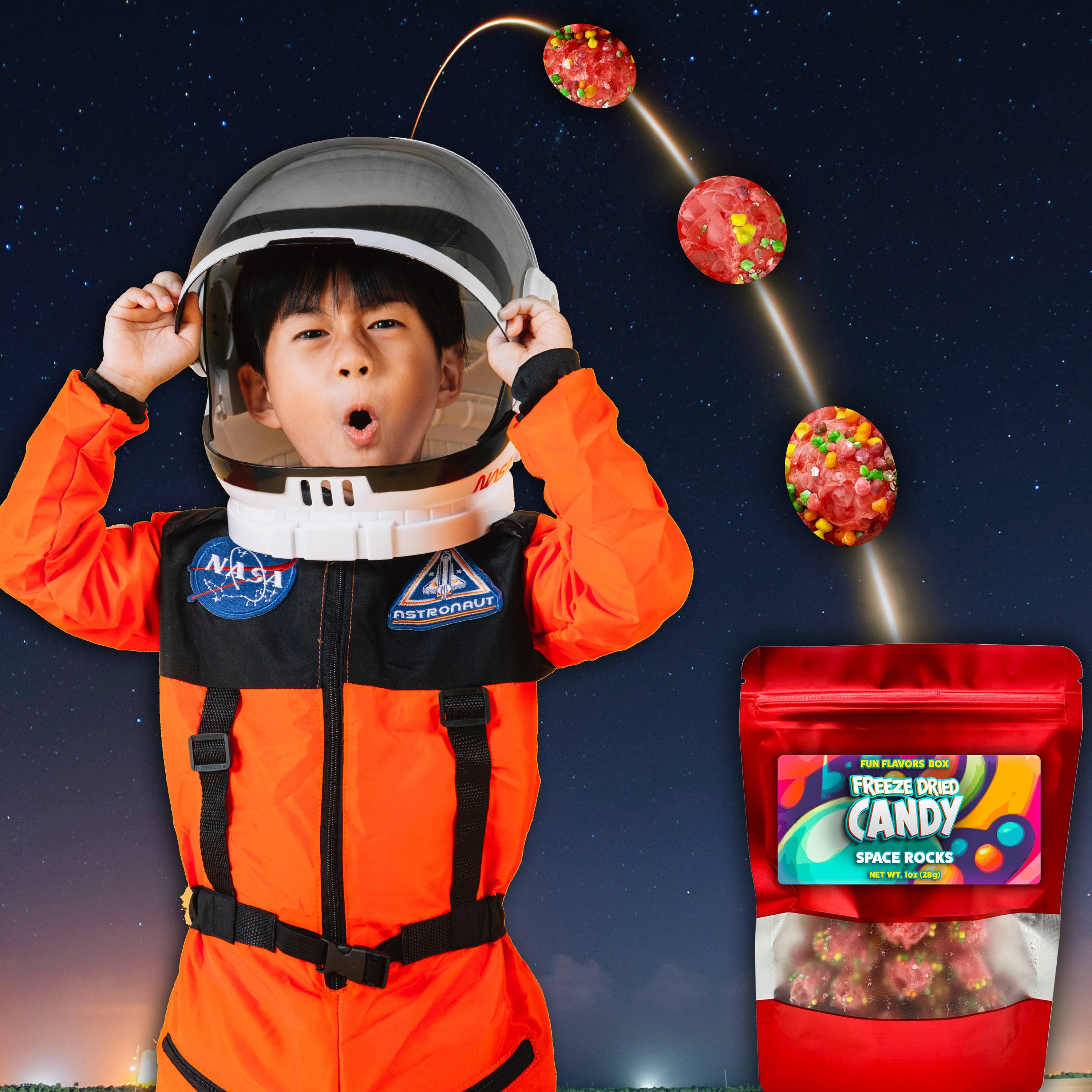 Freeze Dried Candy Space Rocks, Crunchy Gummy Variety Pack (1 Oz) - Etsy