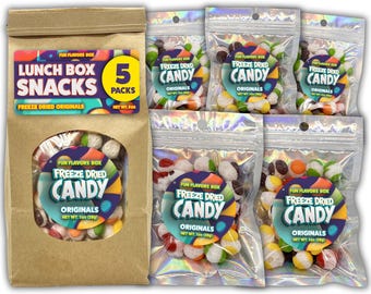 Lancheira com Doces Liofilizados: 5 Pacotes Variados Originais