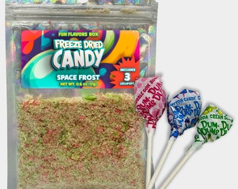 Freeze Dried Space Frost Lollipop Candy Dip, Unique Exotic Crunch Snack Treats, Party Favor Gift Idea – 0.6 oz