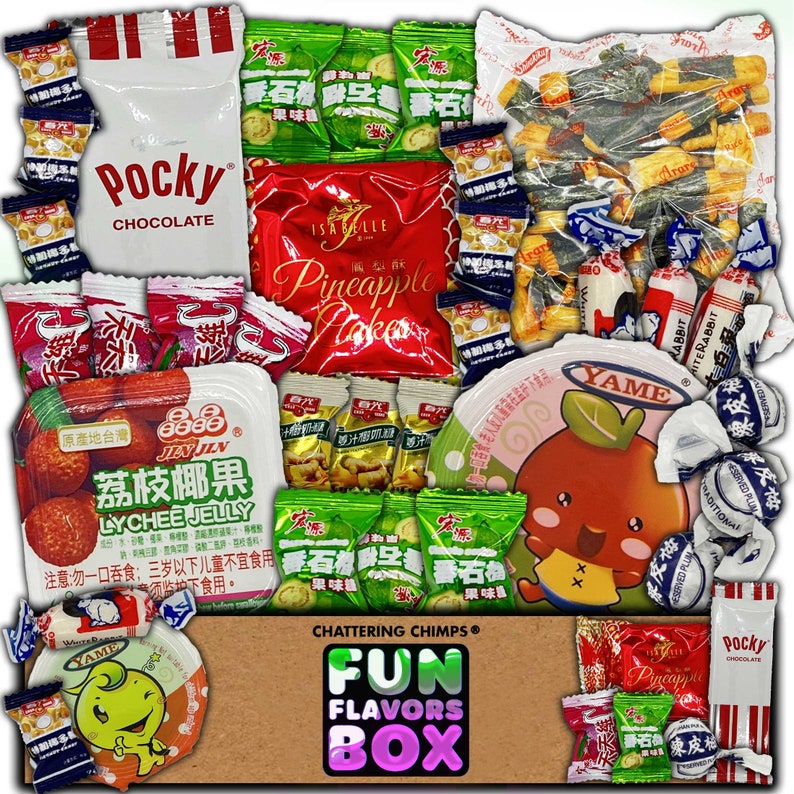 Asian Snacks 30 Count Candy Snack Box Variety Pack Gift Care Package, Korean, Japanese, Chinese, Taiwanese, Philippines Snack Sampler image 1