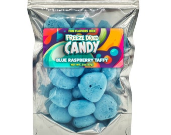Taffy de framboesa azul liofilizado: doces crocantes (2oz)