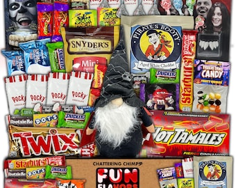Halloween Variety Pack Gift Basket Care Package, Candy, Snacks Trick or Treat Themed Gift Box