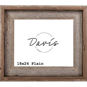 18 x 24 Plain Rustic Wood Frame | Reclaimed Wood Picture Frame | Farmhouse Decor Frame for Gallery Wall | Custom Picture Frame