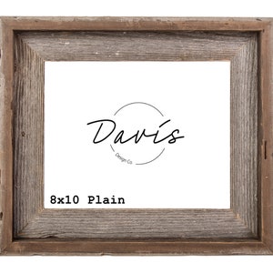 8 x 10 Plain Rustic Wood Frame | Reclaimed Wood Picture Frame | Farmhouse Decor Frame for Gallery Wall | Custom Picture Frame