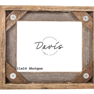 11 x 14 Shotgun Rustic Wood Frame | Reclaimed Wood Picture Frame | Farmhouse Decor Frame for Gallery Wall | Custom Picture Frame