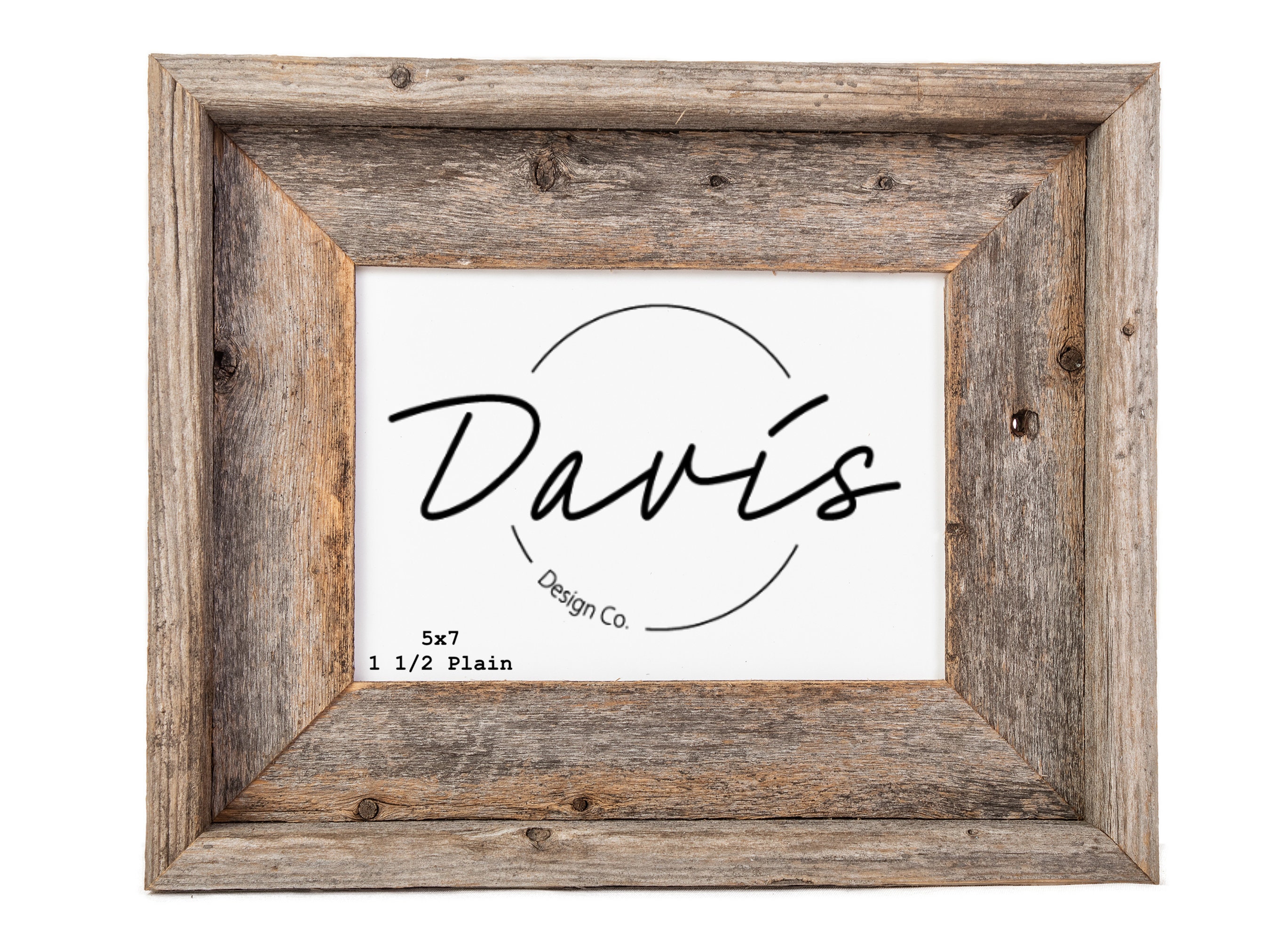 5 x 7  Plain Rustic Wood Frame | Reclaimed Wood Picture Frame | Farmhouse Decor Frame for Gallery Wall | Custom Picture Frame