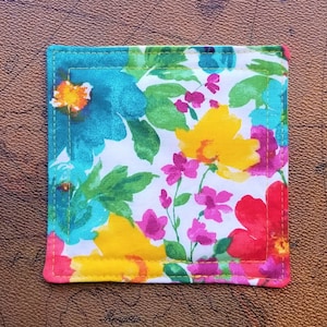 Pioneer Woman Breezy Blossom Floral Coaster Four Pack-Tea Coasters-Quilted Pioneer Woman Coasters-Hostess Gift-Fabric Party Coasters