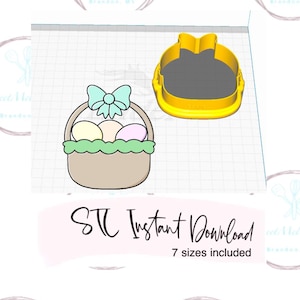 Easter Basket Cookie Cutter STL Instant Digital Downloads
