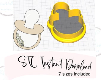 Pacifier Cookie Cutter STL File Instant Download