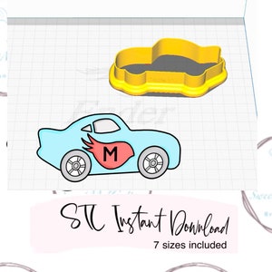 Race Car Cookie Cutter STL Instant Digital Download
