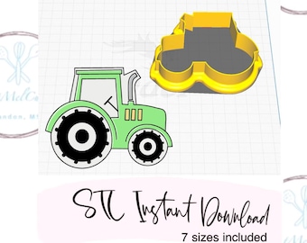 Tractor con cortador de galletas superior STL Descarga digital instantánea
