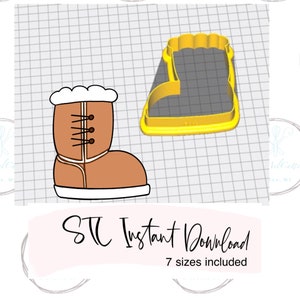 Fuzy Fall Boot Cookie Cutter STL File Instant Download