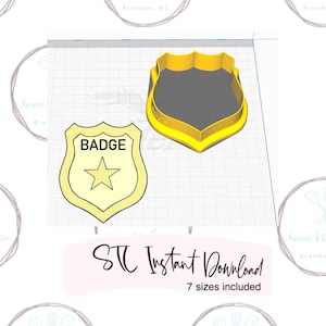 Badge Cookie Cutter STL Instant Download