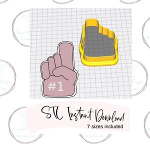 Foam Finger Cookie Cutter STL File Instant Download