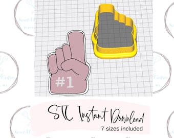 Foam Finger Cookie Cutter STL File Instant Download