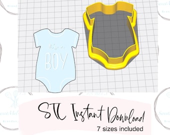 Baby Onesie Cookie Cutter STL File Instant Download